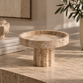 Travertine pedestal bowl by Atelier Valère